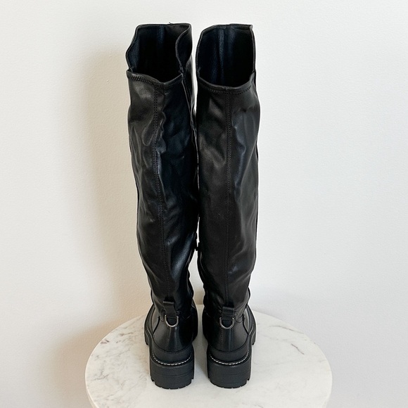 NEW Sam Edelman Lerue Lug Sole Faux Leather High Shaft Boot Size 8 - Picture 10 of 12